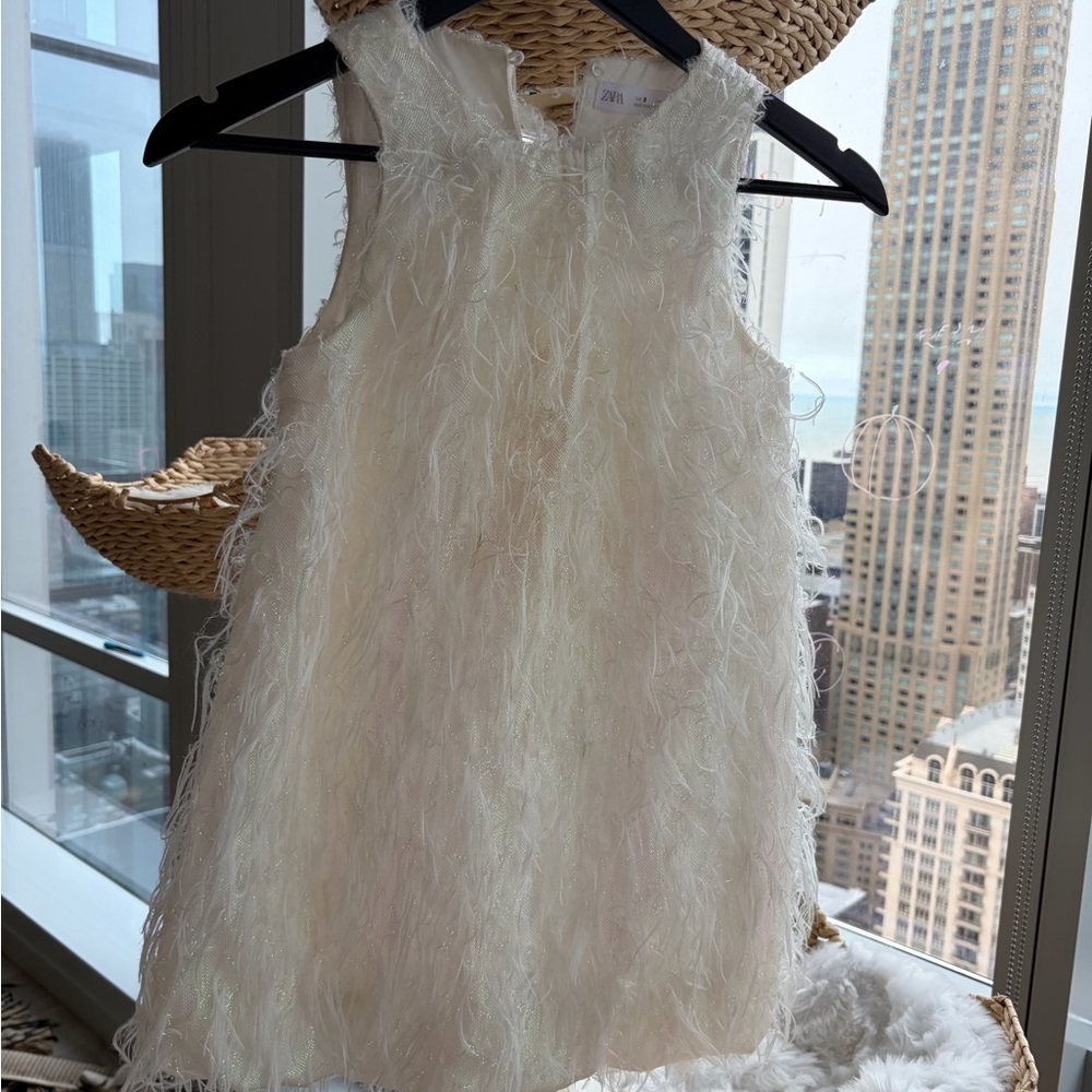 Zara Cream Shimmer Fringe Top